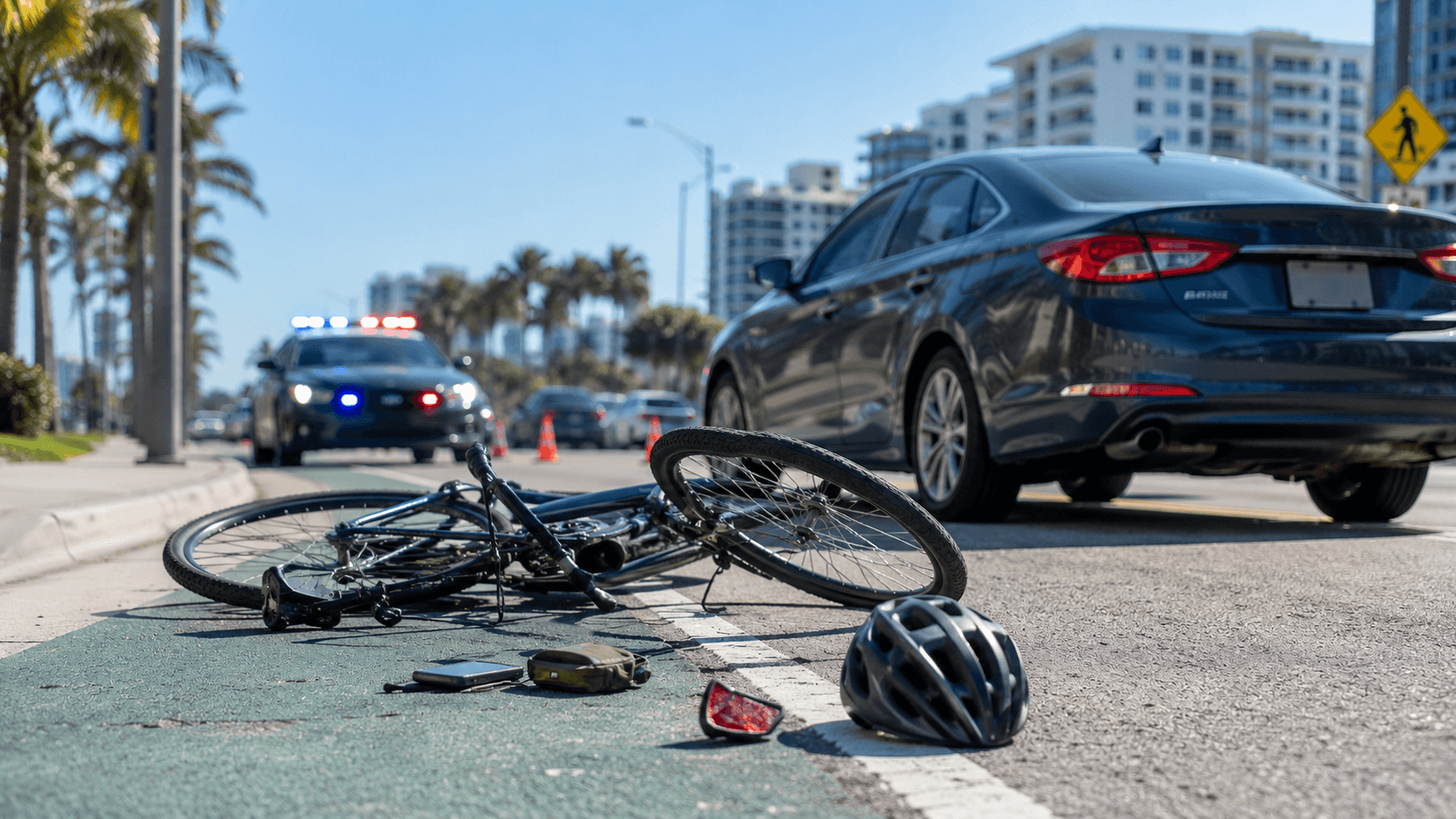 Bicycle accident claim evidence and road safety documents in Florida