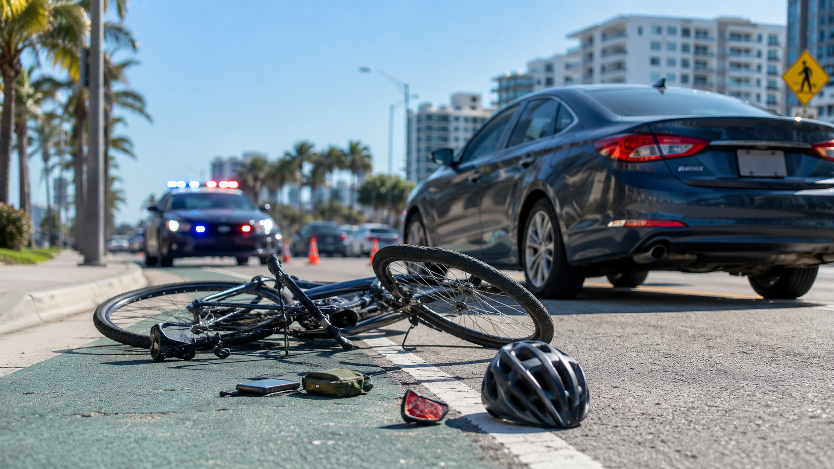 Bicycle accident claim evidence and road safety documents in Florida