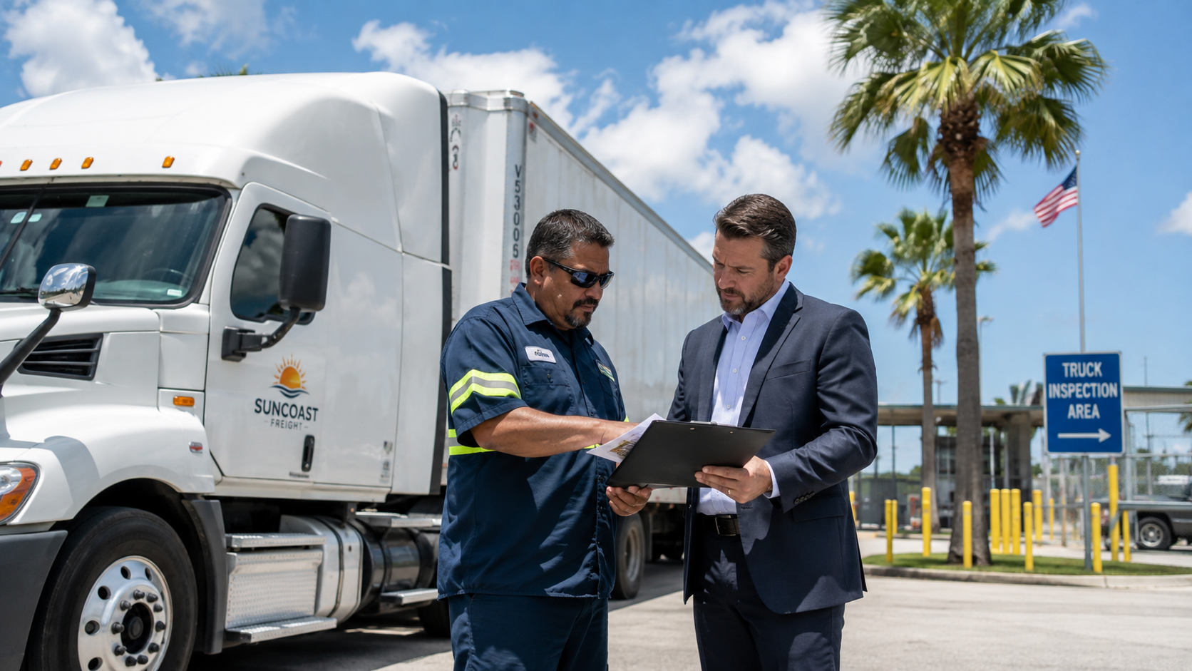 Commercial truck involved in a Florida accident liability investigation