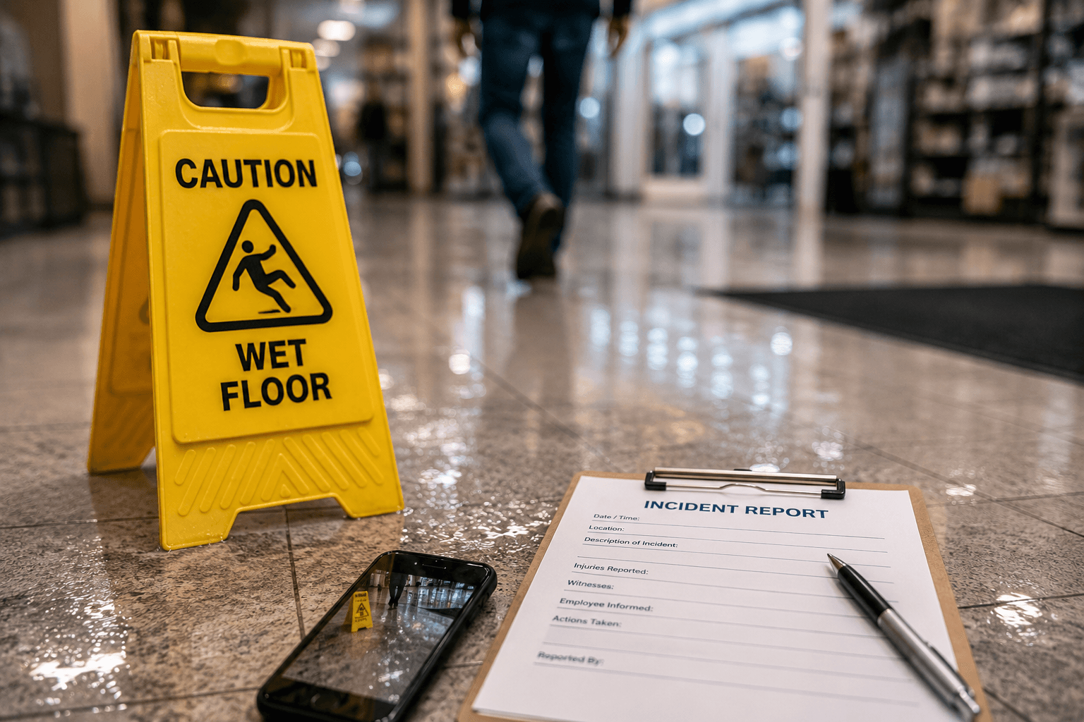 Evidence being preserved after a Florida slip and fall incident