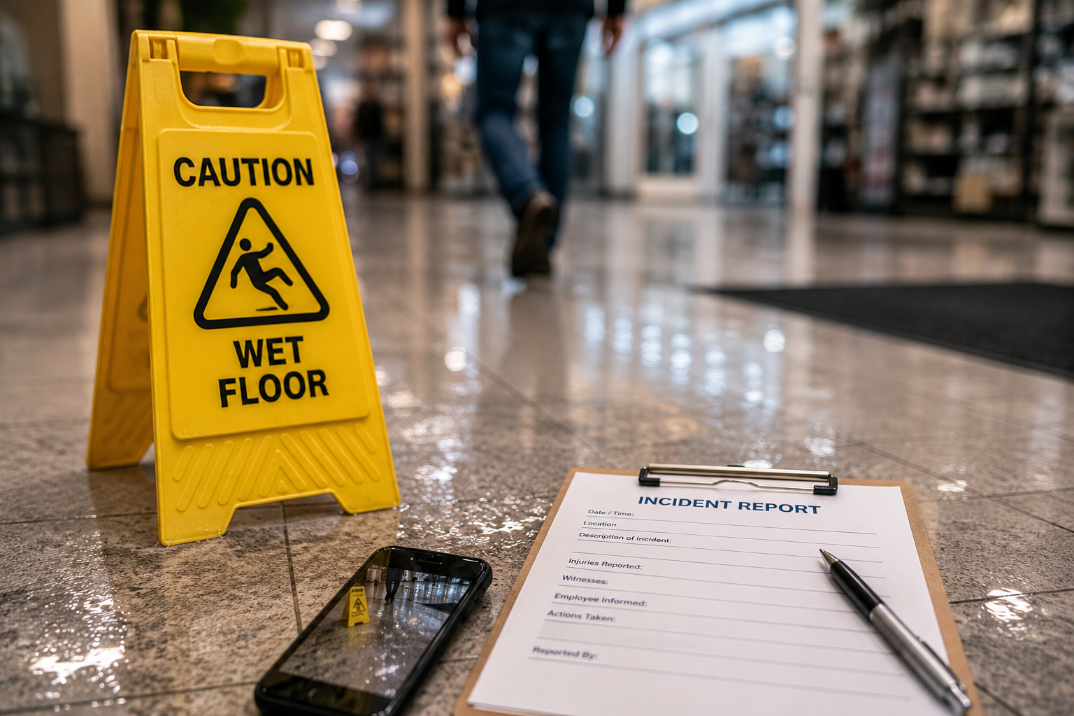 Evidence being preserved after a Florida slip and fall incident