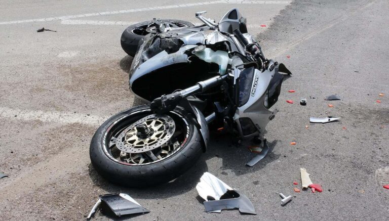Motorcycle helmet and recovery-related medical items after an accident